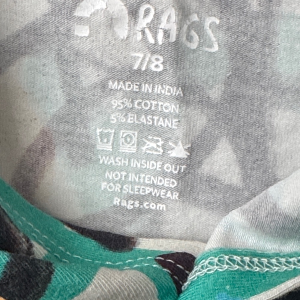 Rags Kids Graffiti Print Hooded Tank Top - White/Teal - Picture 3 of 4